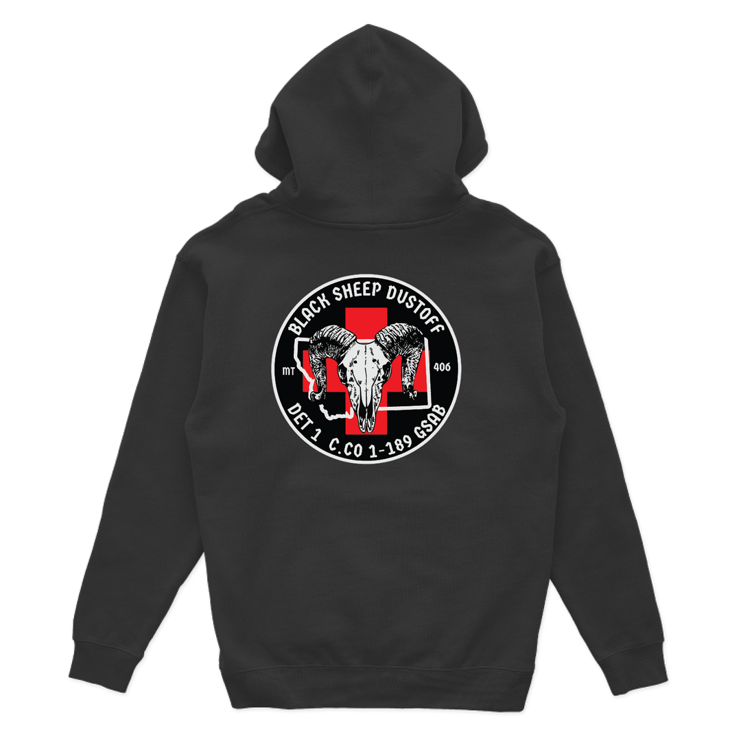 Det 1, C Co, 1-189 GSAB  Black Sheep Dustoff Hoodies