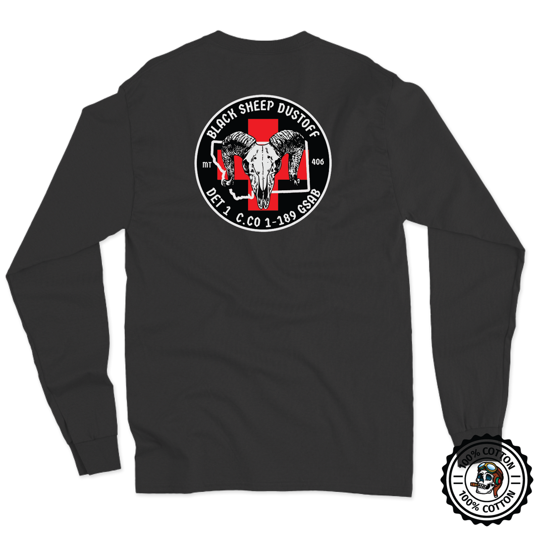 Det 1, C Co, 1-189 GSAB  Black Sheep Dustoff Long Sleeve T-Shirt