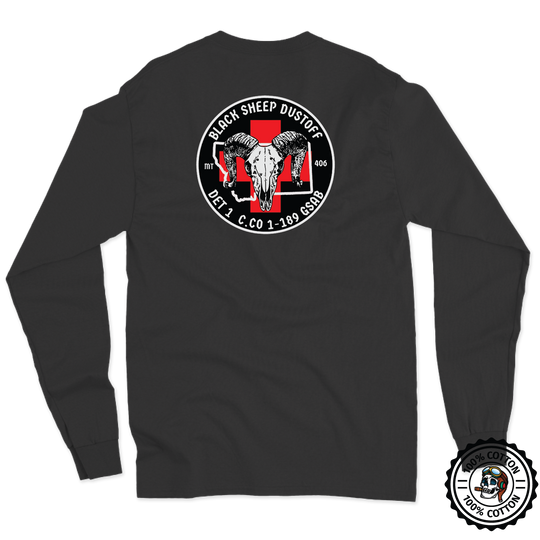 Det 1, C Co, 1-189 GSAB  Black Sheep Dustoff Long Sleeve T-Shirt