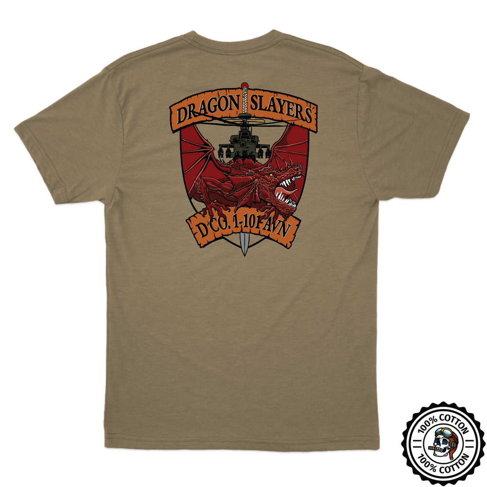 D Co, 1-101 AVN "Dragon Slayers" Tan 499 T-Shirt