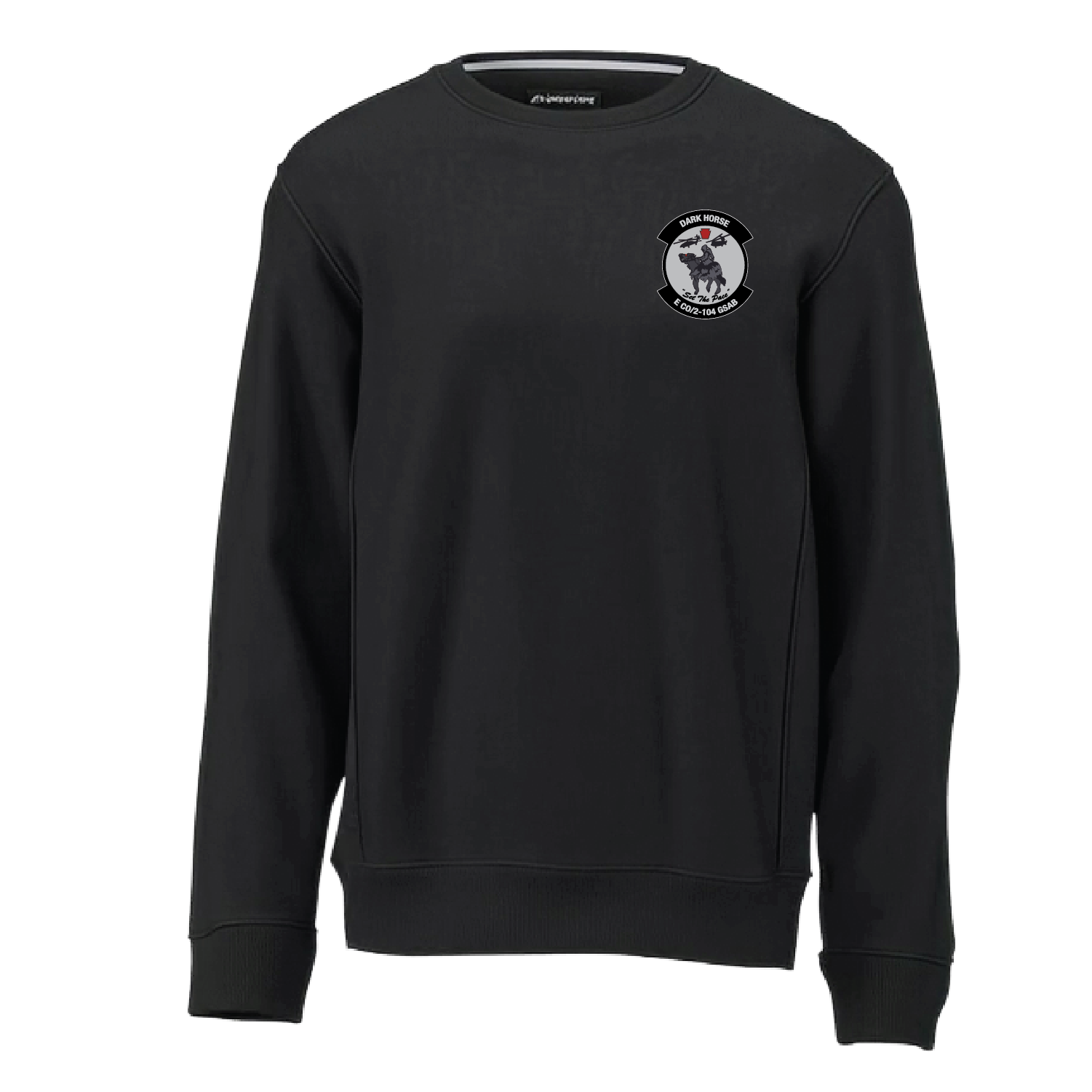 E CO, DK HORSE_heavyweightcrewneck_black_front.png
