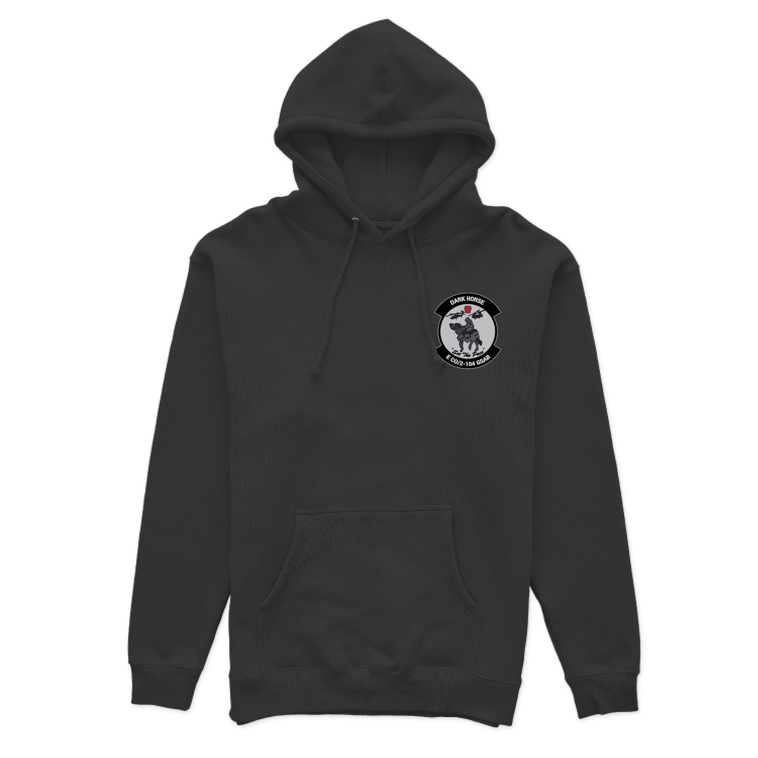 E CO, DK HORSE_hoodie_black_front.png