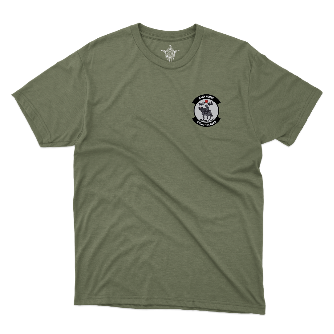 E CO, DK HORSE_tee_heathermilitarygreen_front.png