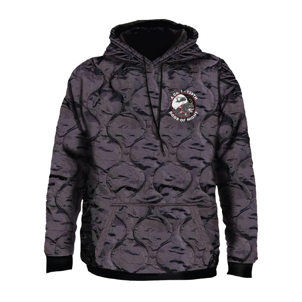 A Co, 1-135th AHB "Dogs of Night" Woobie Hoodie Embroidery