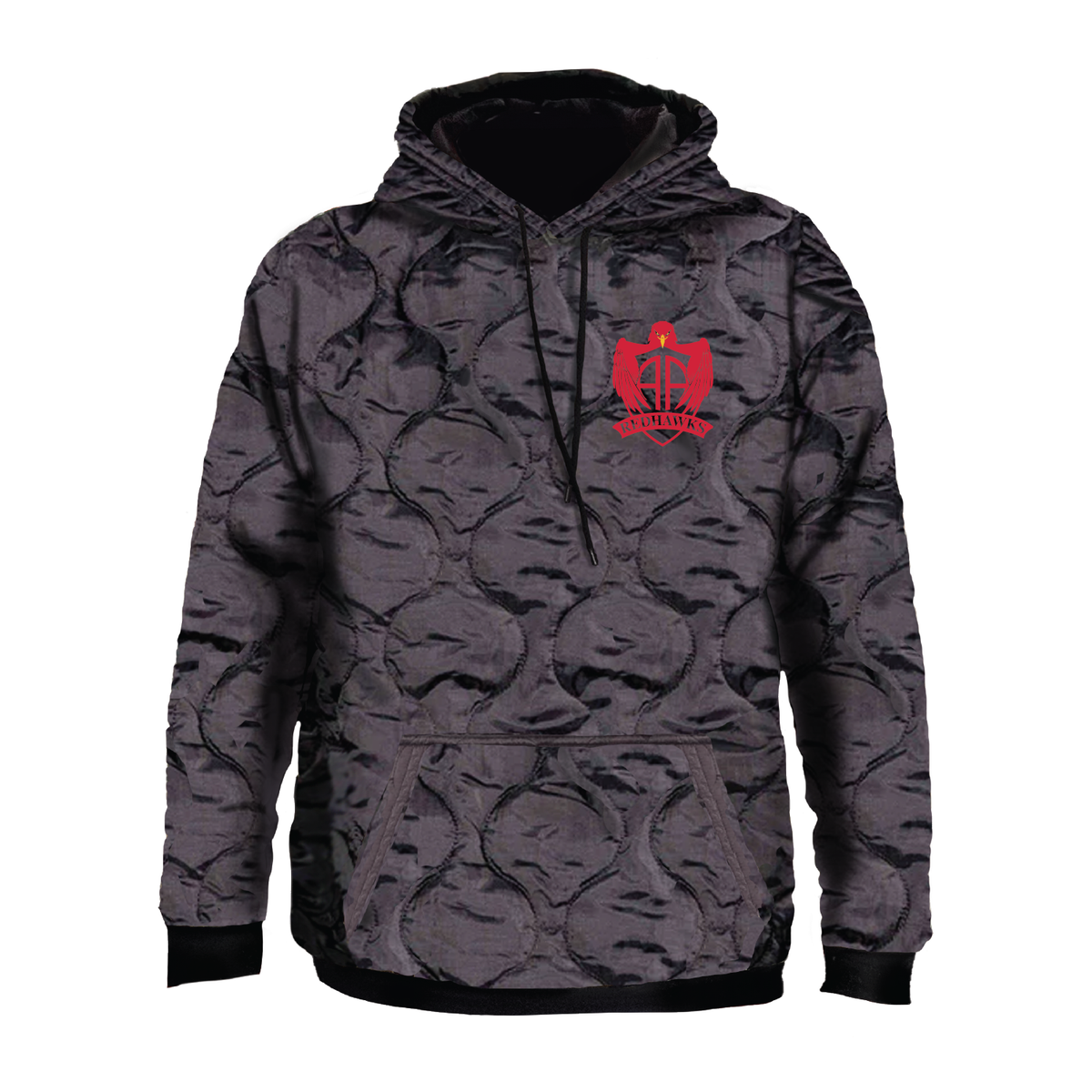 Woobie Hoodie — A Co, 2-82 AHB "REDHAWKS" Embroidery