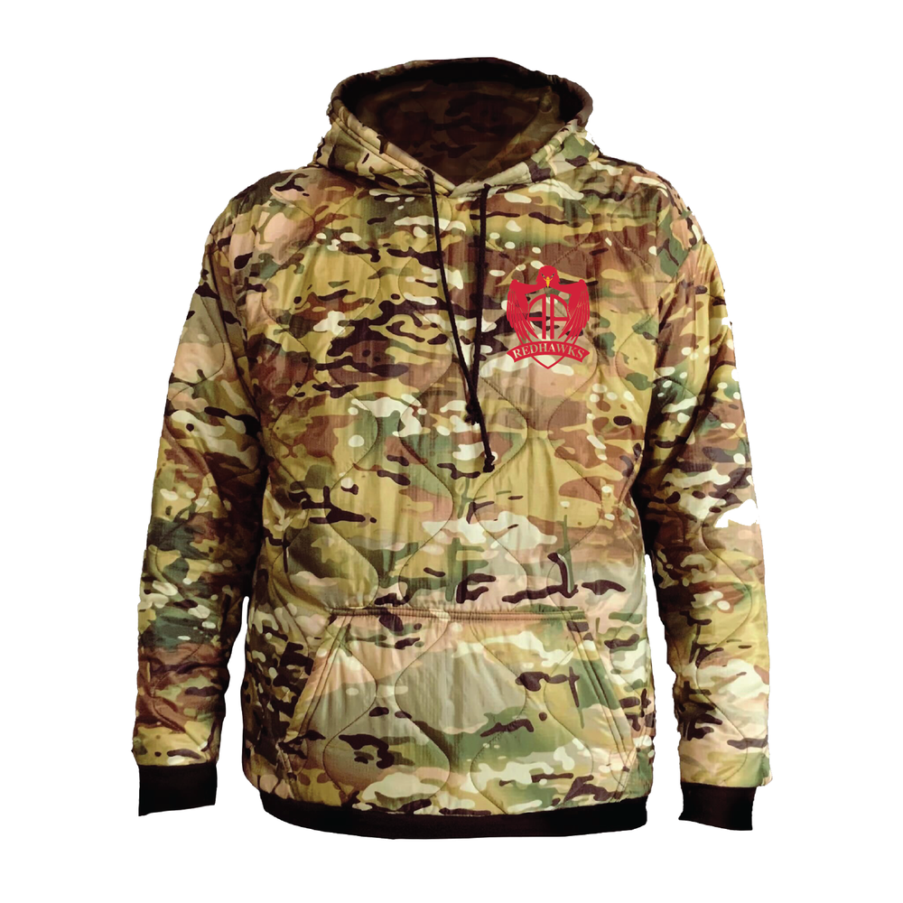 Woobie Hoodie — A Co, 2-82 AHB "REDHAWKS" Embroidery