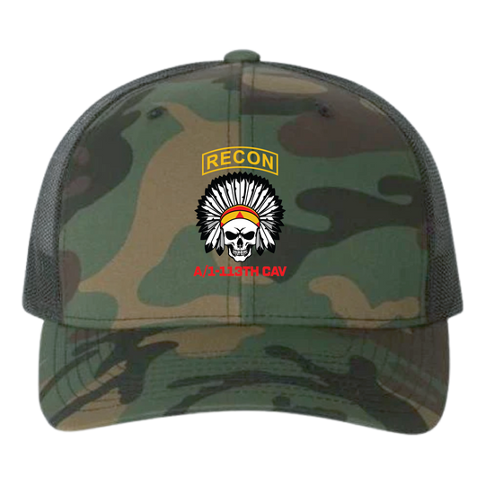 A TRP, 1-113 CAV "Apache" Embroidered Hats