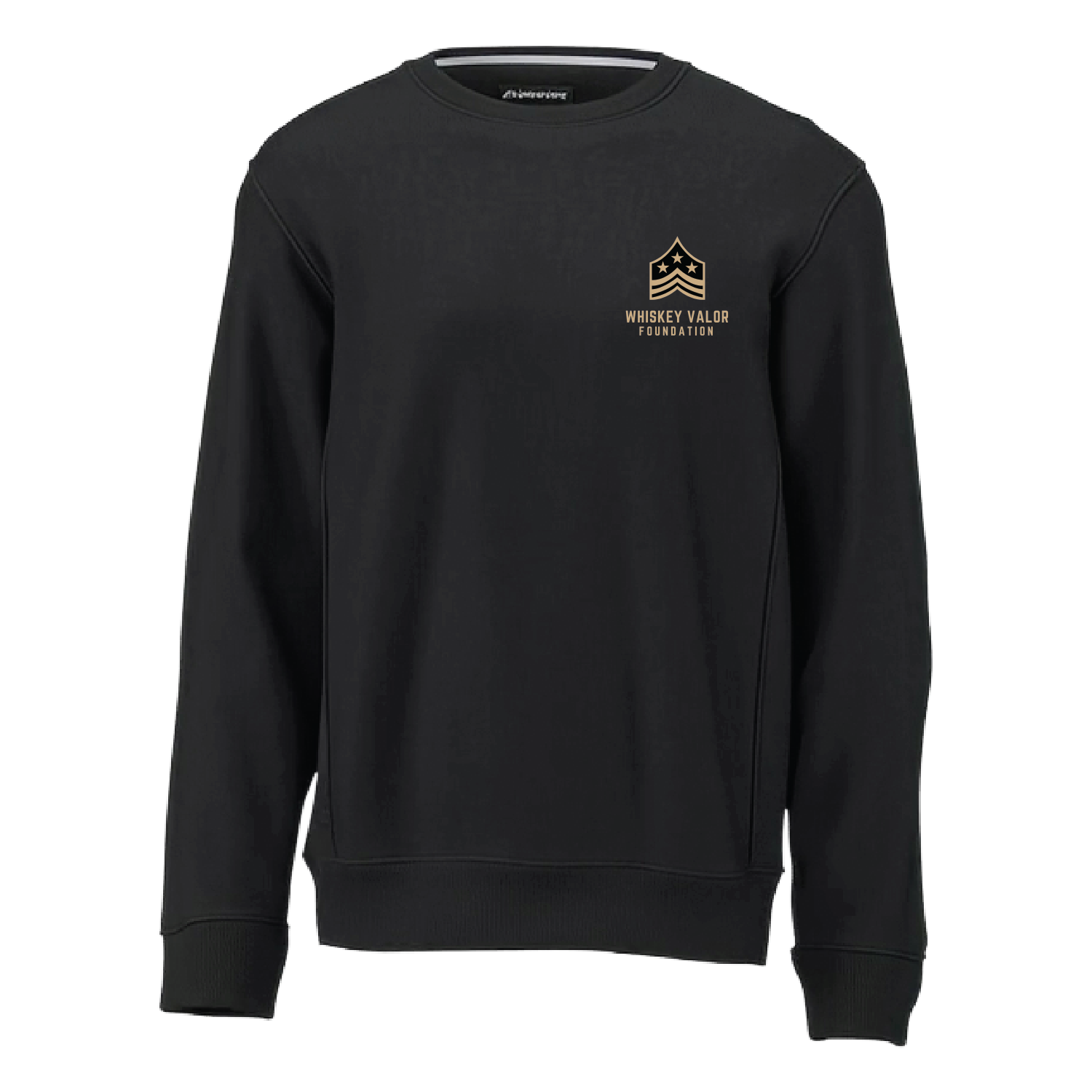 Embroidery Apparel Mockups_WhiskeyValorFoundation_{unit}_heavyweightcrewneck_black_embroidered_front.png