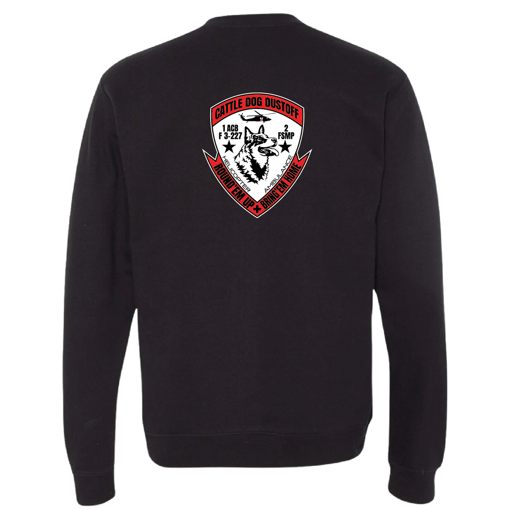 F Co, 3-227 Cattle Dog Dustoff Crewneck Sweatshirt