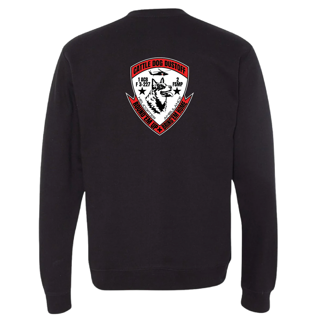 F Co, 3-227 Cattle Dog Dustoff Crewneck Sweatshirt