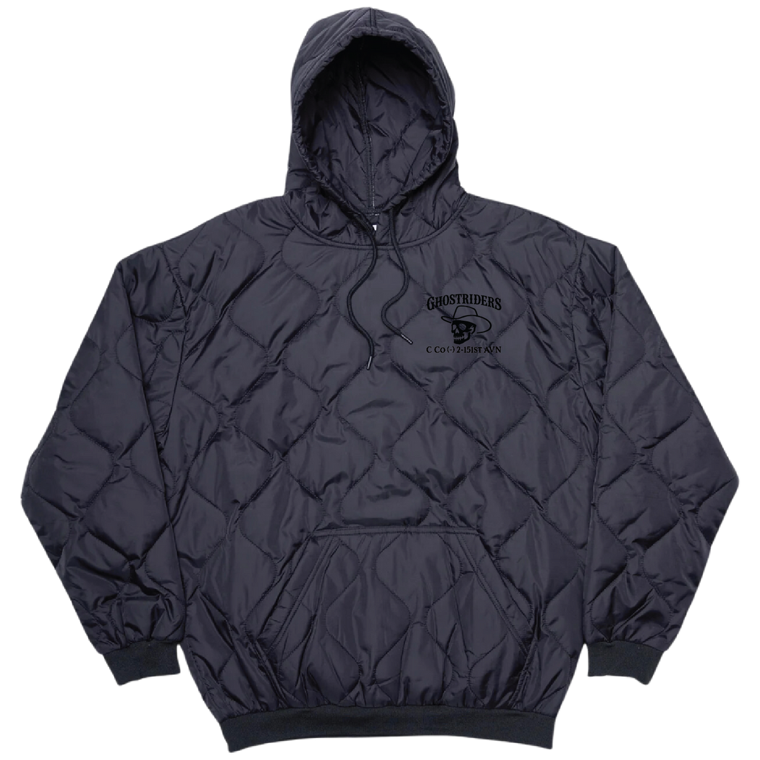 Woobie Hoodie — C Co, 2-151 AVN "Ghostriders" Black Embroidery