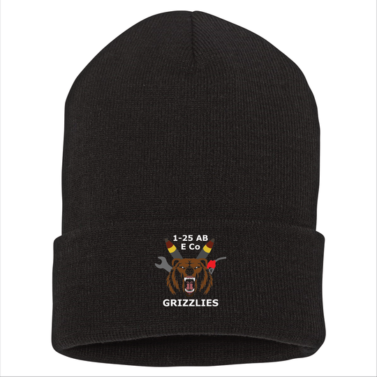 E Co, 1-25 AB "Grizzlies" Beanies