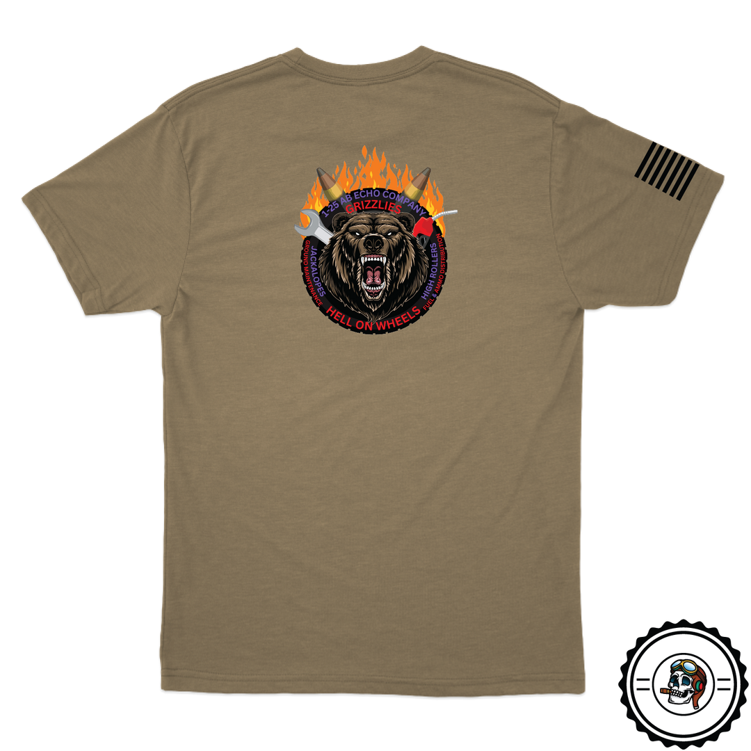 E Co, 1-25 AB "Grizzlies" Tan 499 T-Shirt