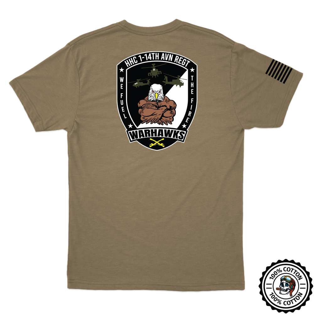 HHC, 1-14th AVN REG "Warhawks" Tan 499 T-Shirt