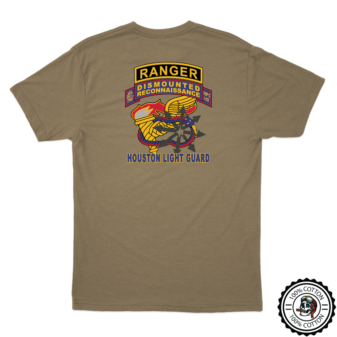 C (DRT), 1-112th CAV (RSTA) “Houston Light Guard” Tabbed Tan 499 T-Shirt