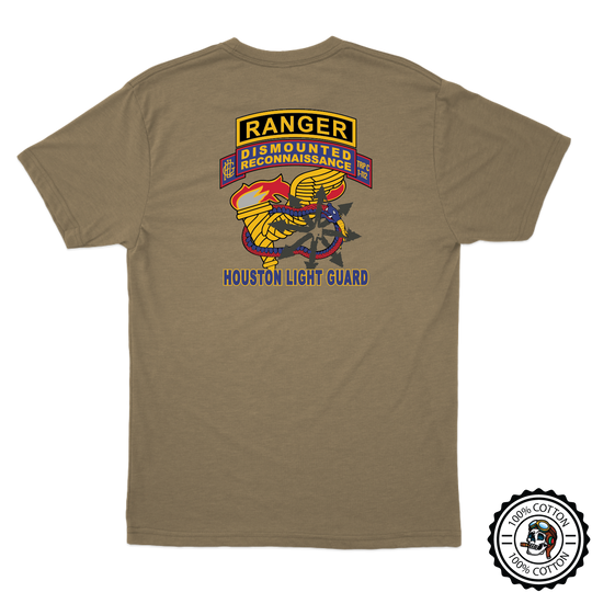 C (DRT), 1-112th CAV (RSTA) “Houston Light Guard” Tabbed Tan 499 T-Shirt