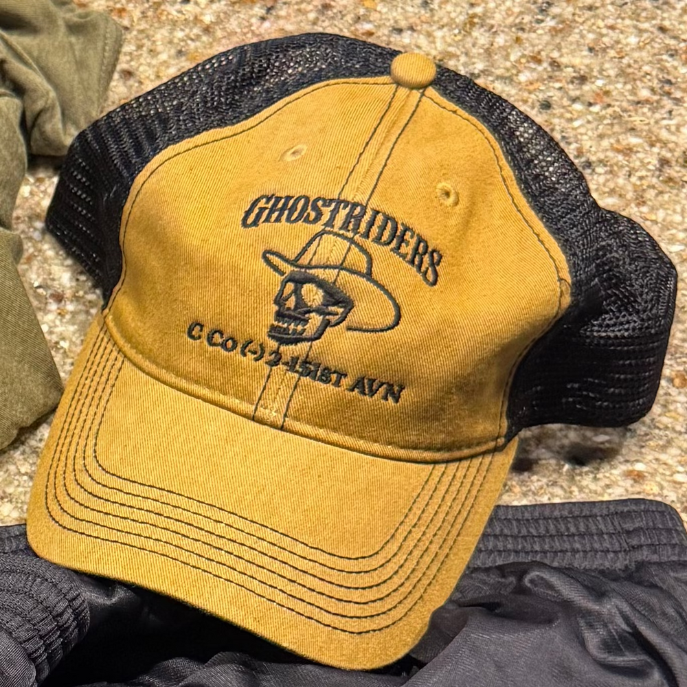 C Co, 2-151 AVN "Ghostriders" Black Embroidered Hats