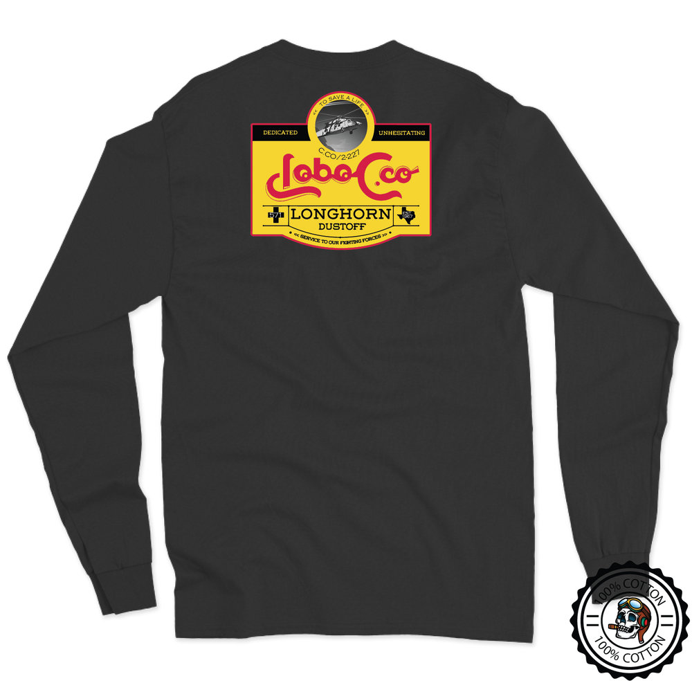 C Co, 2-227 AVN REGT "Longhorn Dustoff" Long Sleeve T-Shirt
