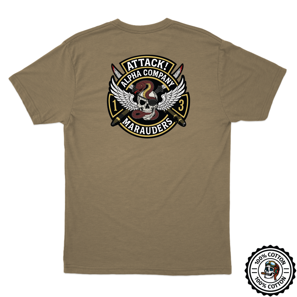 A Co, 1-3 AB "Marauders" Tan T-Shirt