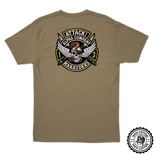 A Co, 1-3 AB "Marauders" Tan T-Shirt