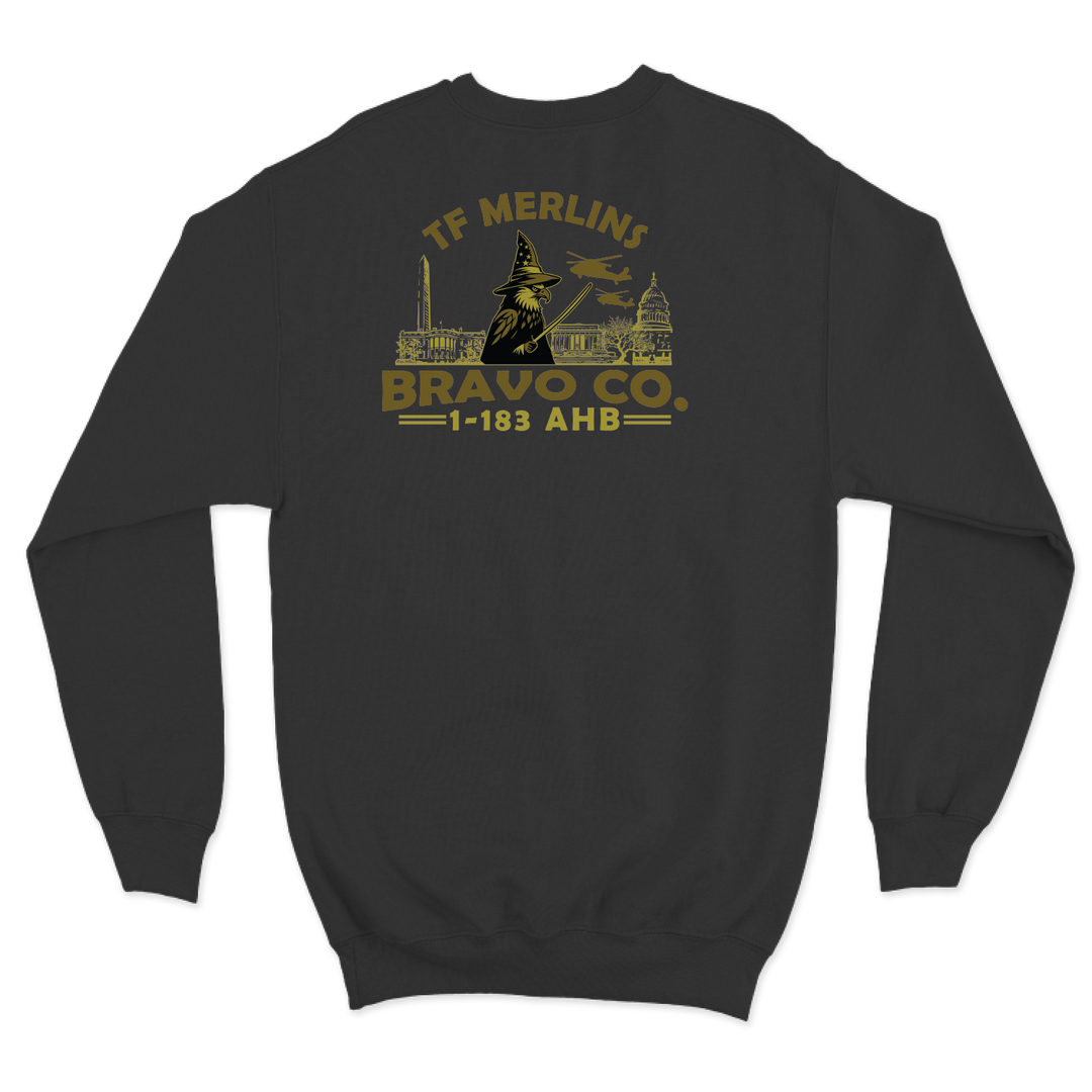 B Co, 1-183 AHB "Merlins" V1 Crewneck Sweatshirt