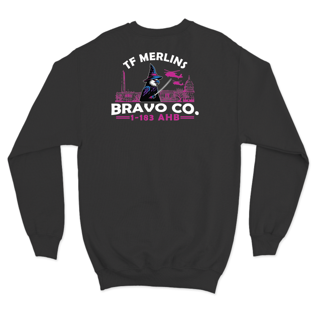 B Co, 1-183 AHB "Merlins" V2 Crewneck Sweatshirt