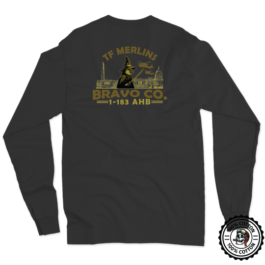B Co, 1-183 AHB "Merlins" V1 Long Sleeve T-Shirt