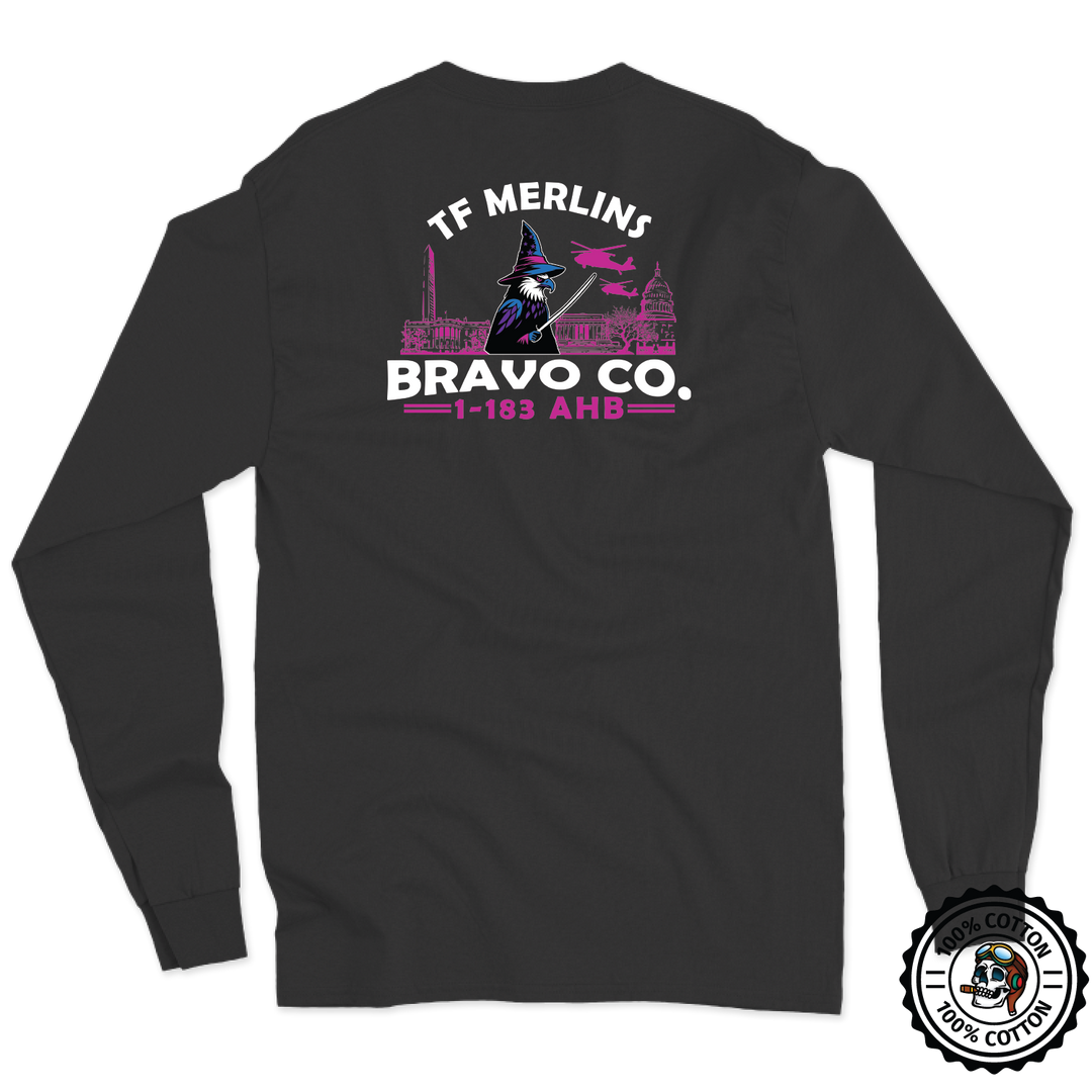 B Co, 1-183 AHB "Merlins" V2 Long Sleeve T-Shirt