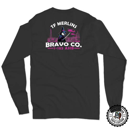 B Co, 1-183 AHB "Merlins" V2 Long Sleeve T-Shirt