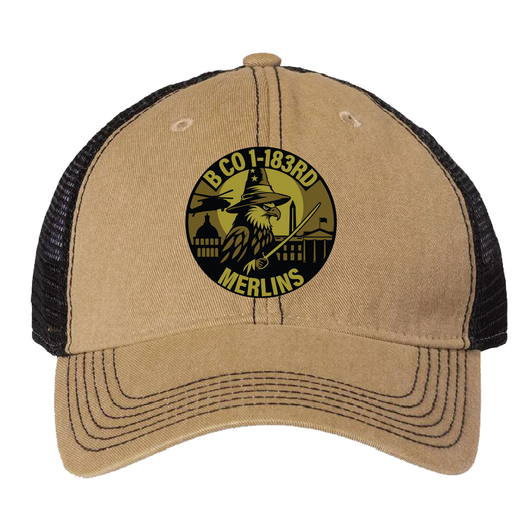 B Co, 1-183 AHB "Merlins" Embroidered Hats