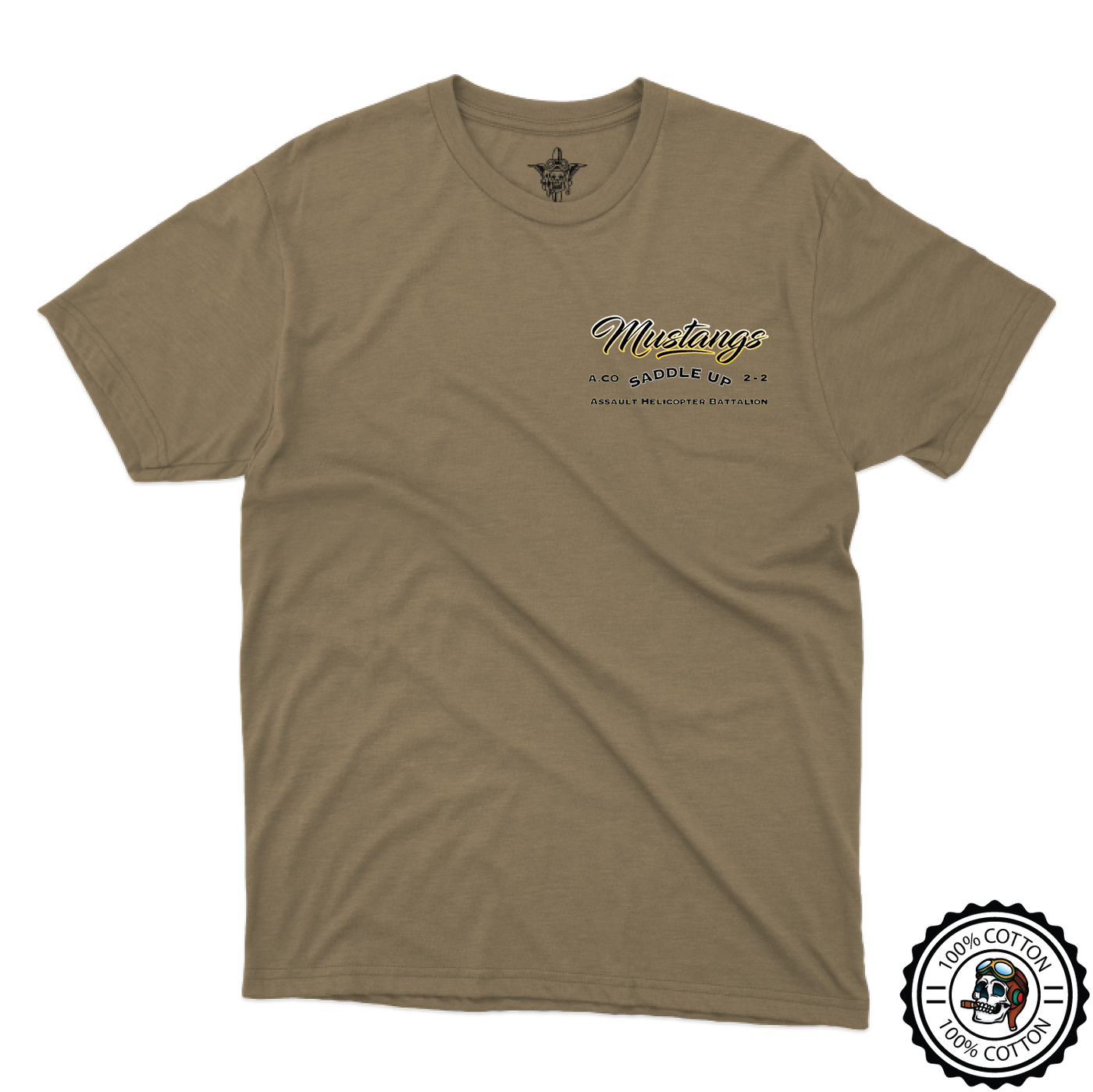 A Co, 2-2 AHB "Mustangs" V2 Tan 499 T-Shirt