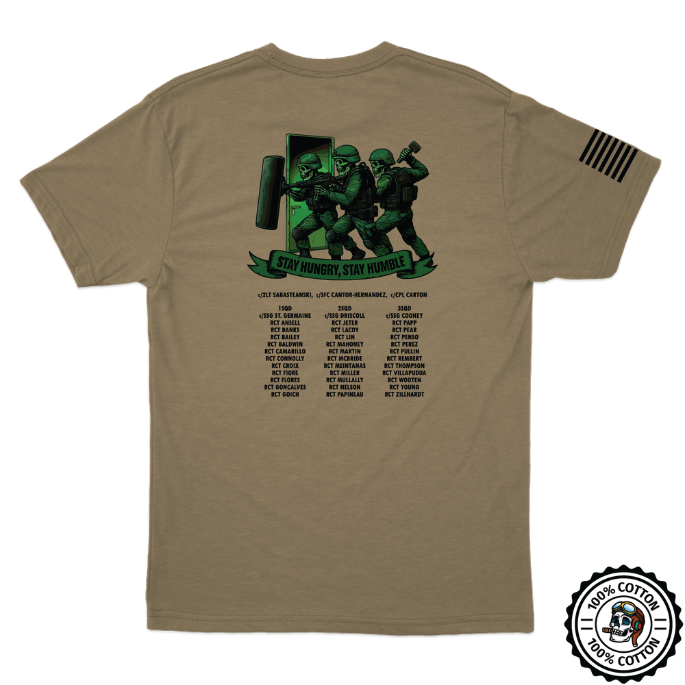 Norwich University Corps of Cadets 3rd PLT, D Co Tan 499 T-Shirt