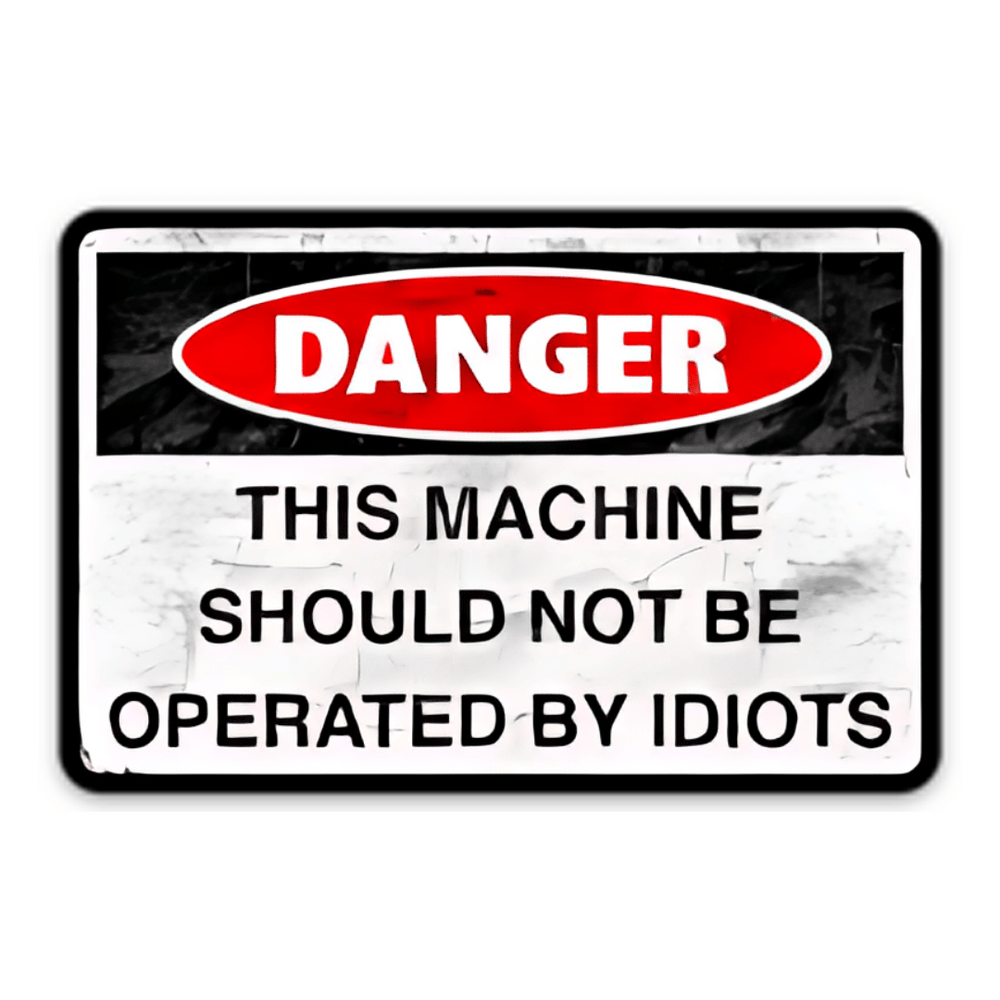 Idiot DANGER Sticker