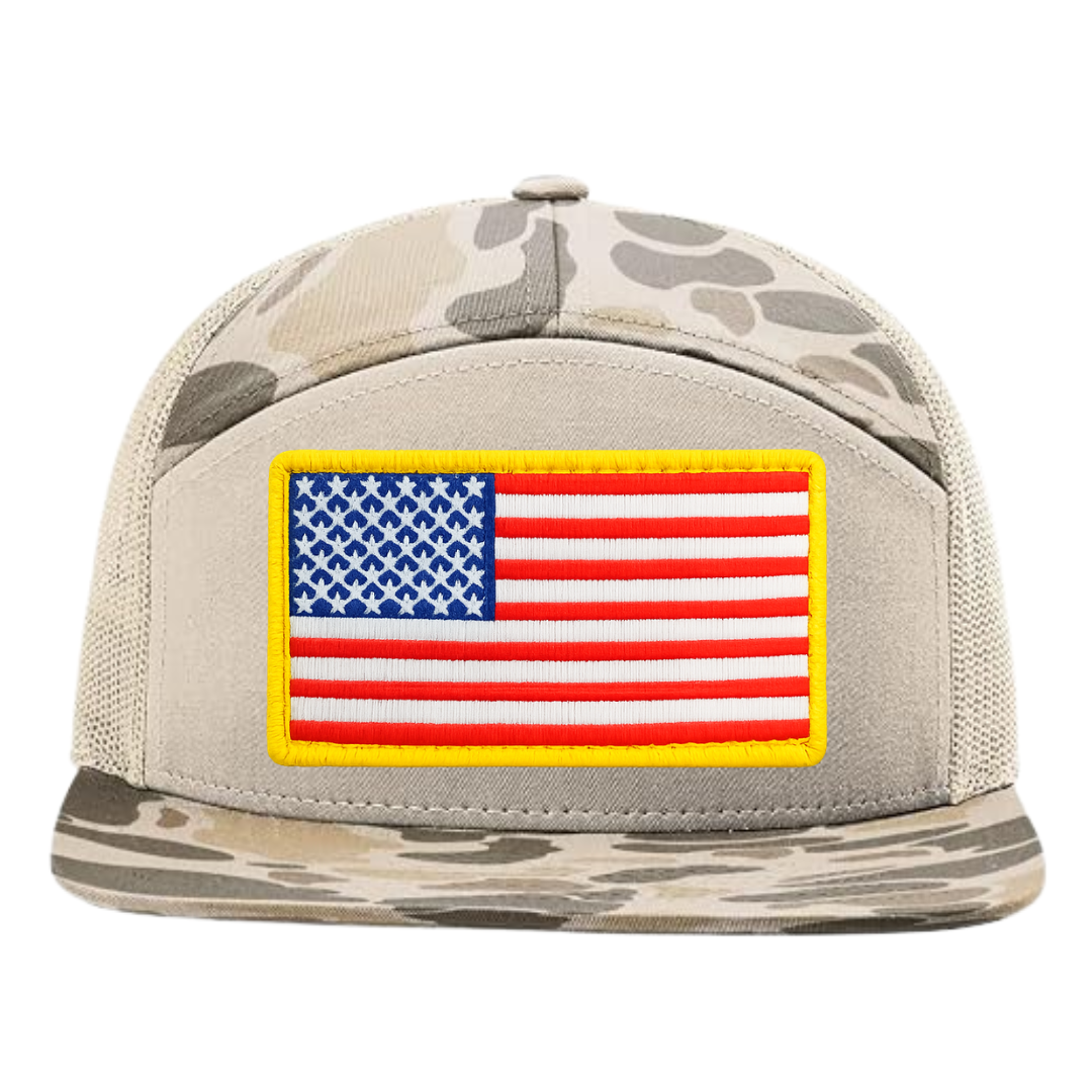 Old Glory 7 Panel Trucker