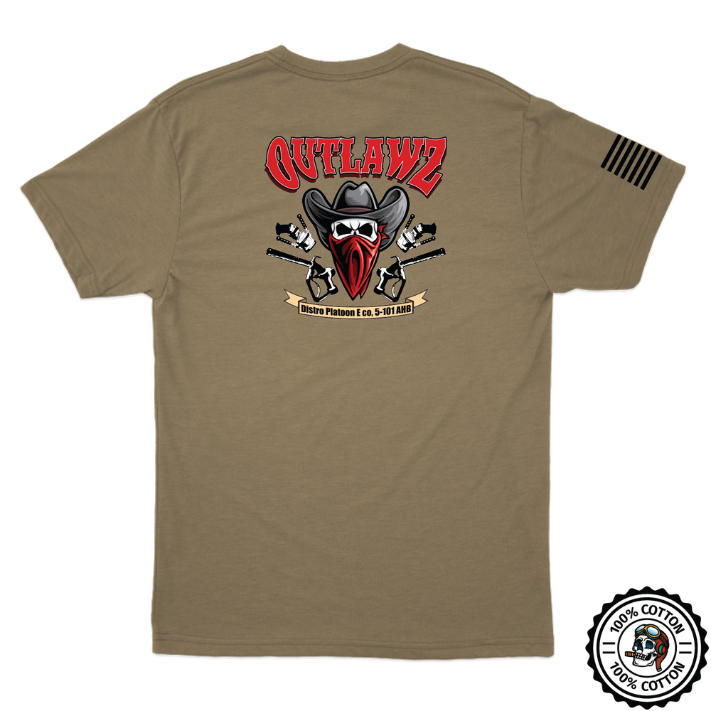 E Co, 5-101 AVN "Outlawz" Tan 499 T-Shirt