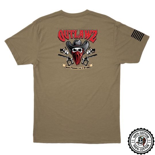 E Co, 5-101 AVN "Outlawz" Tan 499 T-Shirt