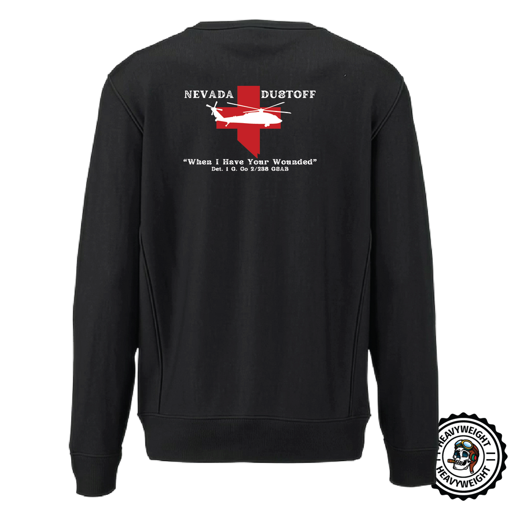 Det 1, G Co, 2-238 GSAB "Wolfpack Dustoff" Heavyweight Crewneck Sweatshirt