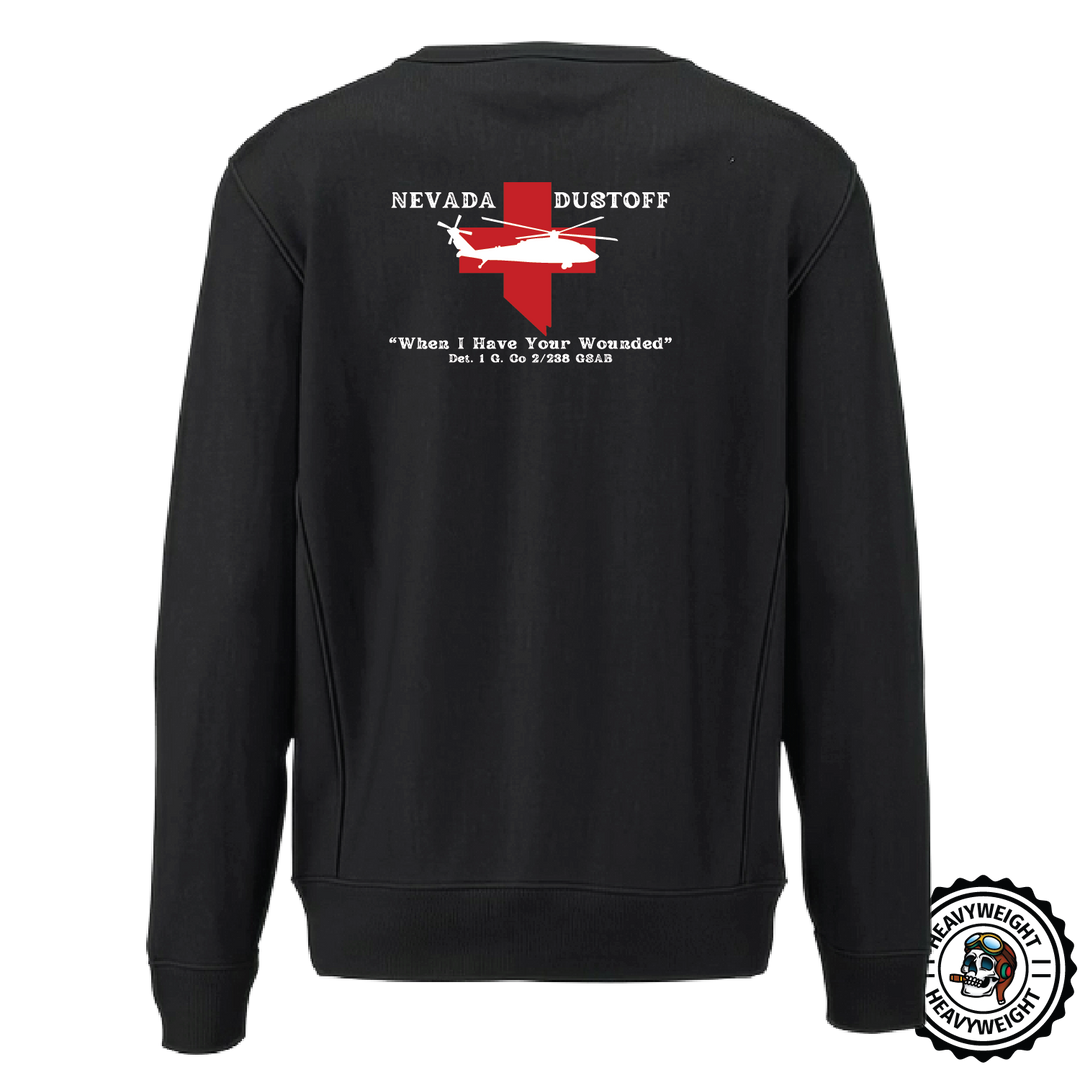 Det 1, G Co, 2-238 GSAB "Wolfpack Dustoff" Heavyweight Crewneck Sweatshirt