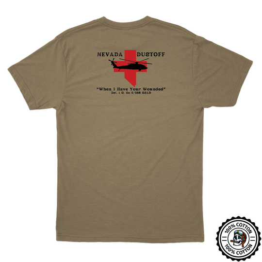 Det 1, G Co, 2-238 GSAB "Wolfpack Dustoff" Tan T-Shirt