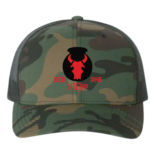 D Co, 1-183 AHB Embroidered Hats