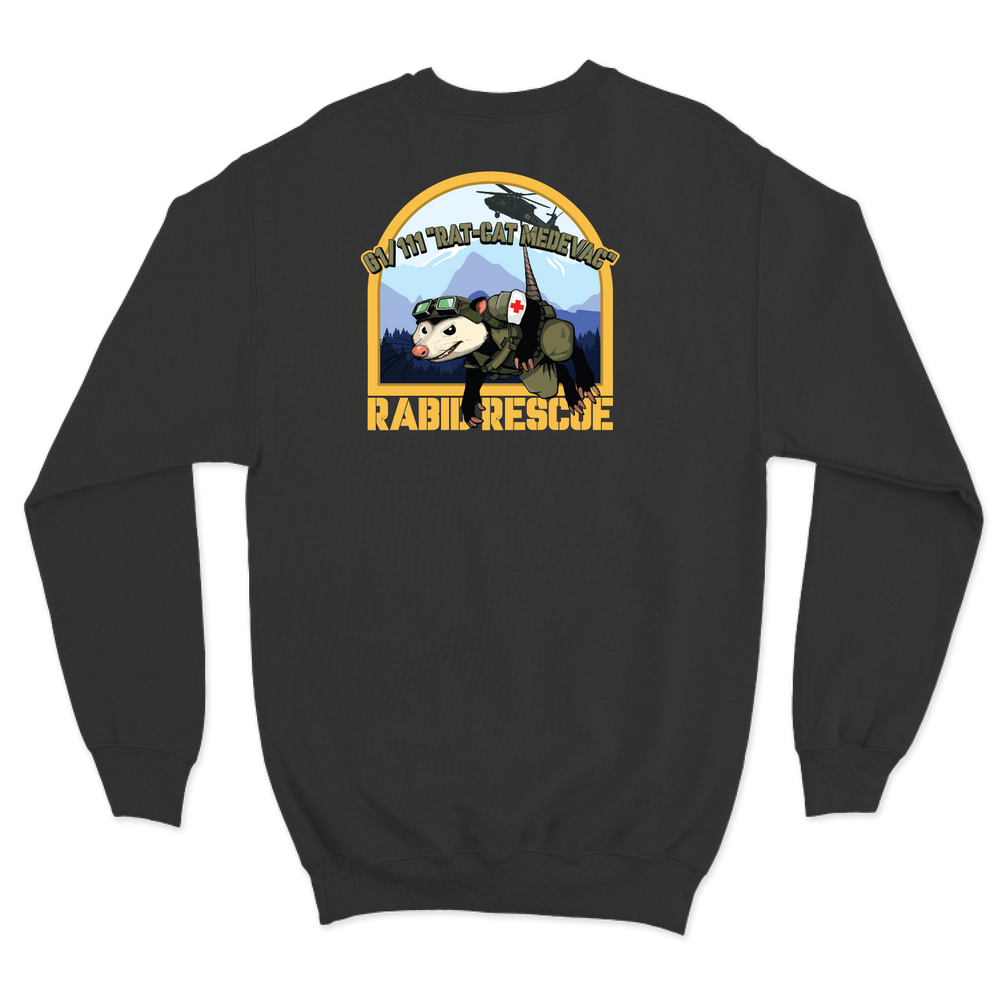 Det 1, G Co, 1-111 AVN "Rat Cat MEDEVAC" Crewneck Sweatshirt
