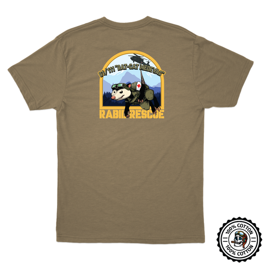 Det 1, G Co, 1-111 AVN "Rat Cat MEDEVAC" Tan 499 T-Shirt