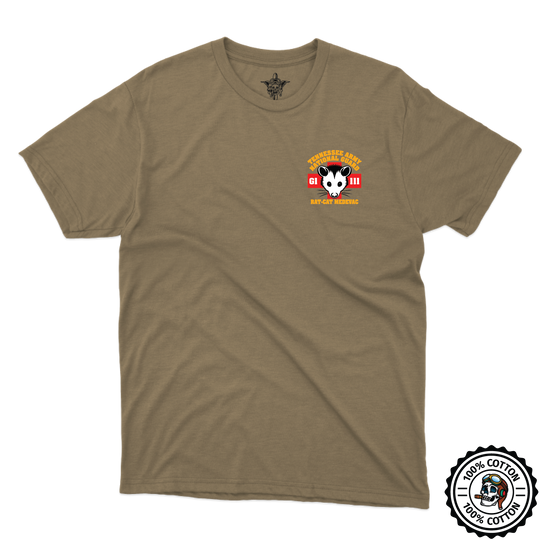 Det 1, G Co, 1-111 AVN "Rat Cat MEDEVAC" Tan 499 T-Shirt