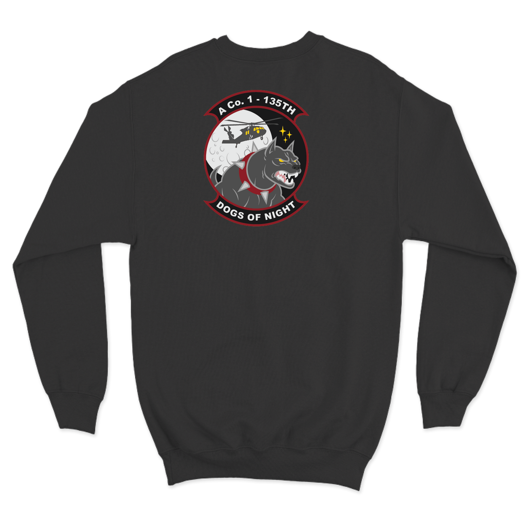 A Co, 1-135th AHB "Dogs of Night" Crew Chief Crewneck Sweatshirt