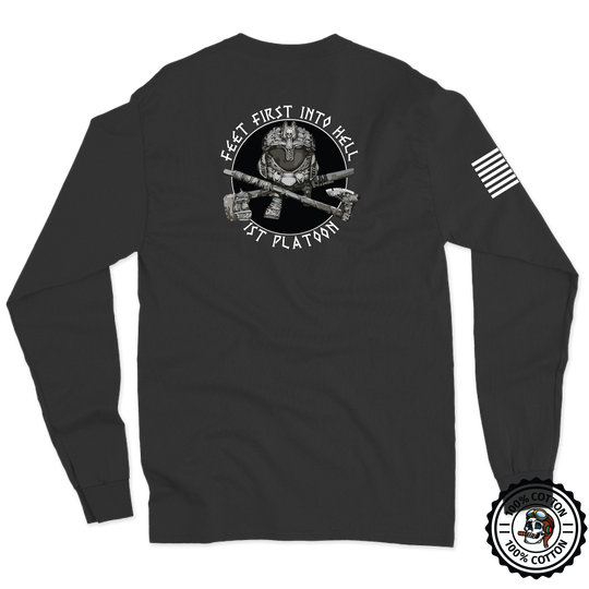 1st PLT, B Co, 2-113 IN V2 w/Flag Long Sleeve T-Shirt