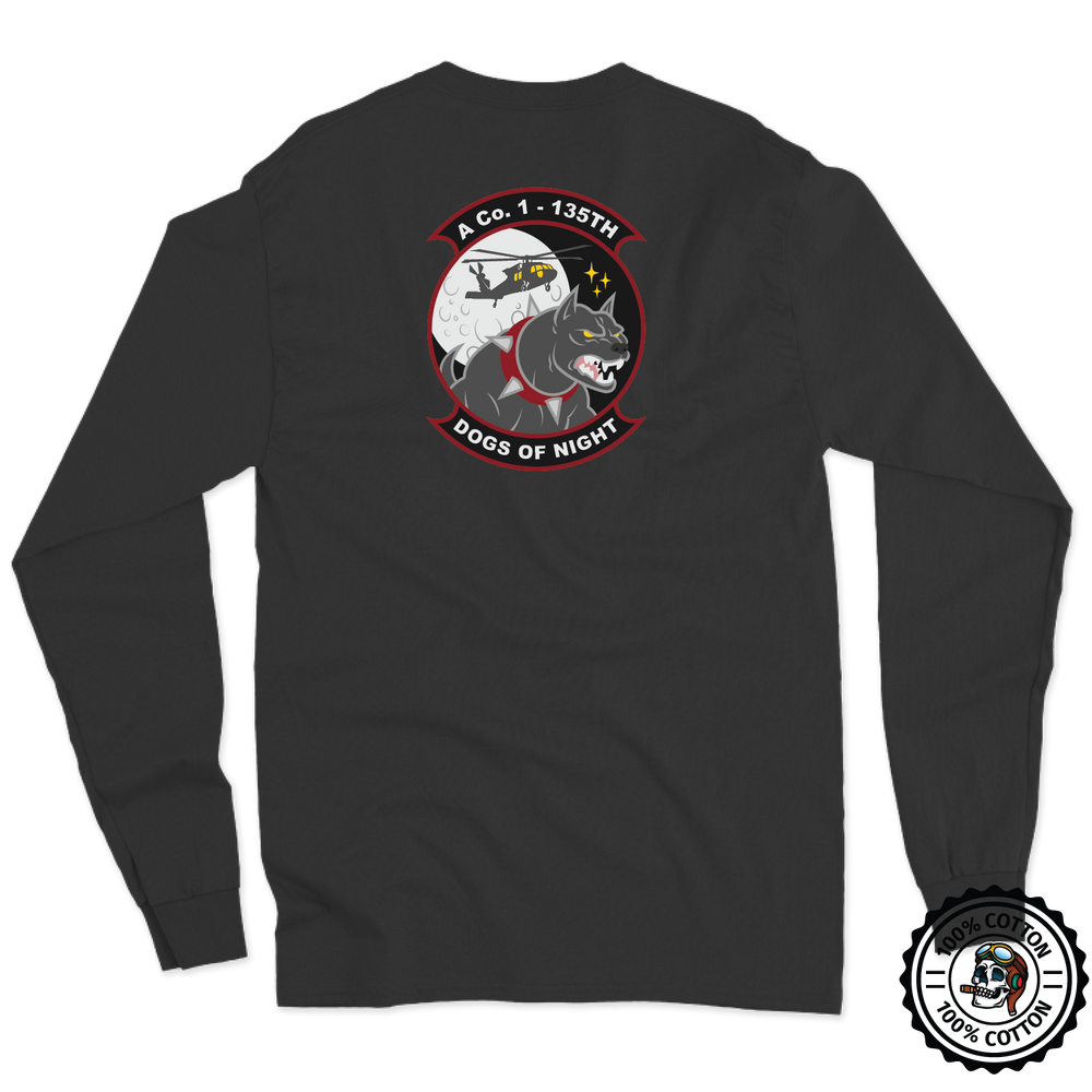 A Co, 1-135th AHB "Dogs of Night" Crew Chief Long Sleeve T-Shirt