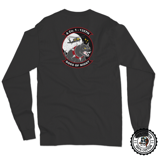 A Co, 1-135th AHB "Dogs of Night" Crew Chief Long Sleeve T-Shirt