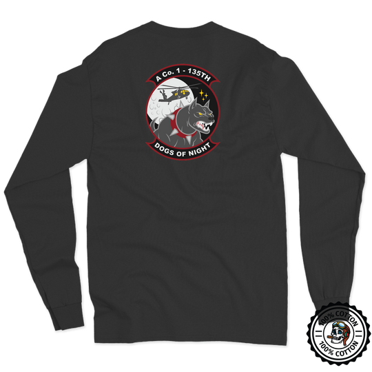 A Co, 1-135th AHB "Dogs of Night" Pilot Long Sleeve T-Shirt