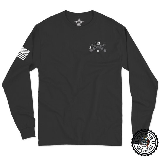 1st PLT, B Co, 2-113 IN V2 w/Flag Long Sleeve T-Shirt