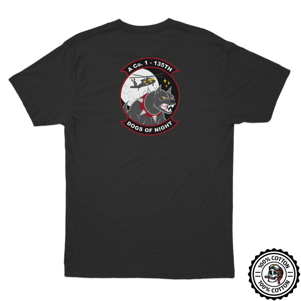 A Co, 1-135th AHB "Dogs of Night" Crew Chief T-Shirts